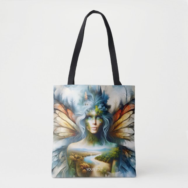Fantasy Niedlich Double Exposition Forest Tasche (Vorderseite)