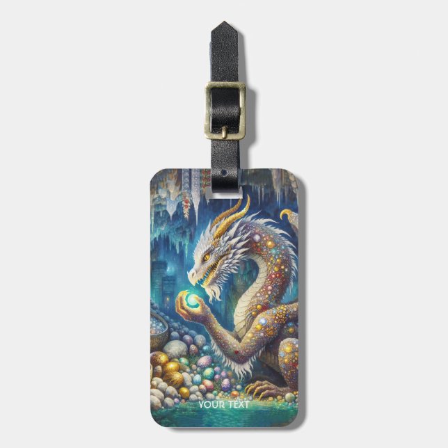 Fantasy Niedlich Dragon Stone Cavern Gepäckanhänger (Vorderseite vertikal)