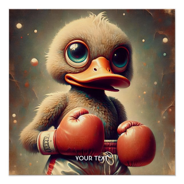 Fantasy Niedlich Duck Boxing Gloves Poster (Vorderseite)