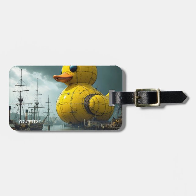 Fantasy Niedlich Duck War Ship Gepäckanhänger (Vorderseite horizontal)