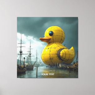 Fantasy Niedlich Duck War Ship Leinwanddruck