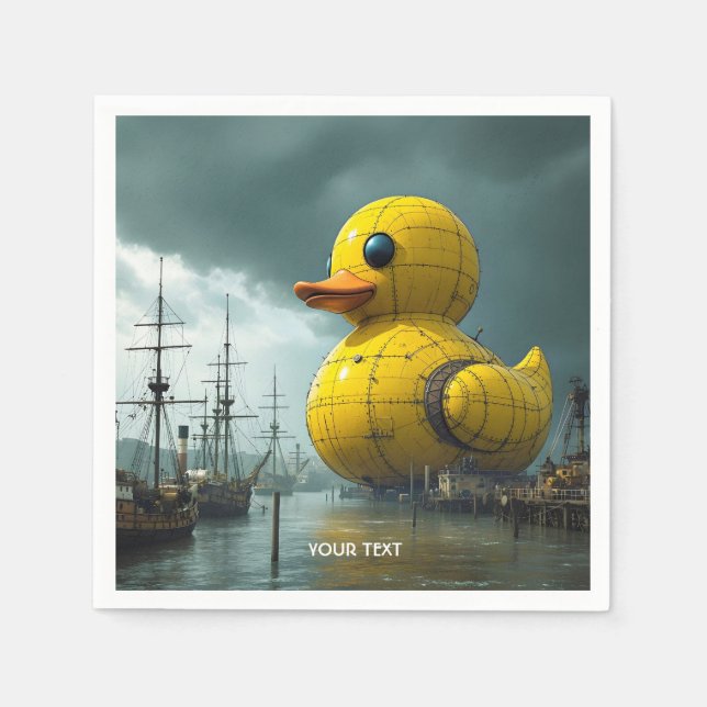 Fantasy Niedlich Duck War Ship Serviette (Vorderseite)