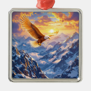 Fantasy Niedlich Eagle Mountains Sonnenaufgang Ornament Aus Metall