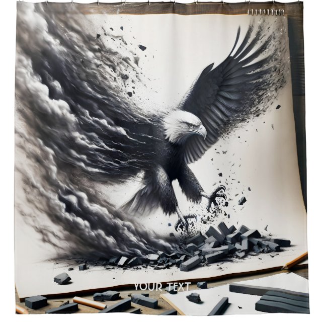 Fantasy Niedlich Eagle Stirs Paper Duschvorhang (Vorderseite)
