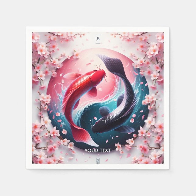Fantasy Niedlich Elegant Yin Yang Serviette (Vorderseite)
