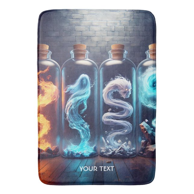 Fantasy Niedlich Elements Glasflaschen Badematte (Vorderseite Vertikal)