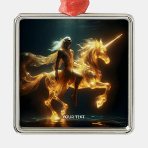 Fantasy Niedlich Ethereal Unterwasser Einhorn Ornament Aus Metall