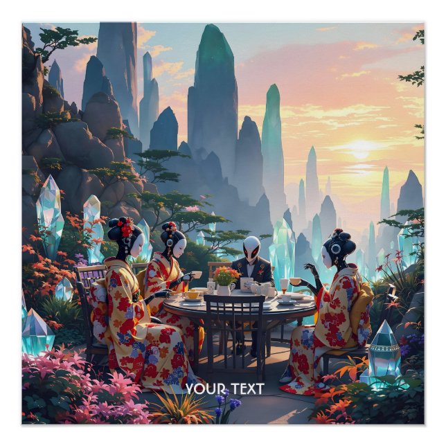 Fantasy Niedlich Exotic Planet Tee Poster (Vorderseite)