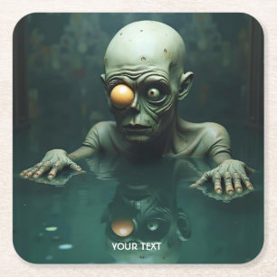 Fantasy Niedlich Eye Water Halloween Rechteckiger Pappuntersetzer