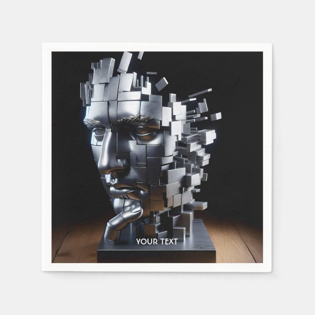 Fantasy Niedlich Face Metal Skulptur Serviette (Vorderseite)