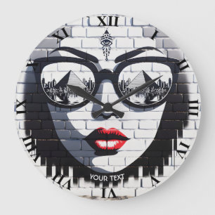 Fantasy Niedlich Face Wall Ägypten Große Wanduhr