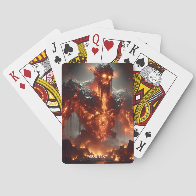 Fantasy Niedlich Fire Elemental Flames Spielkarten (Rückseite)