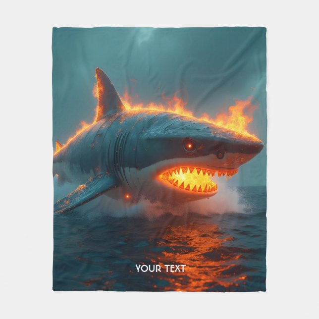 Fantasy Niedlich Fire Sharing Sea Fleecedecke (Vorderseite)