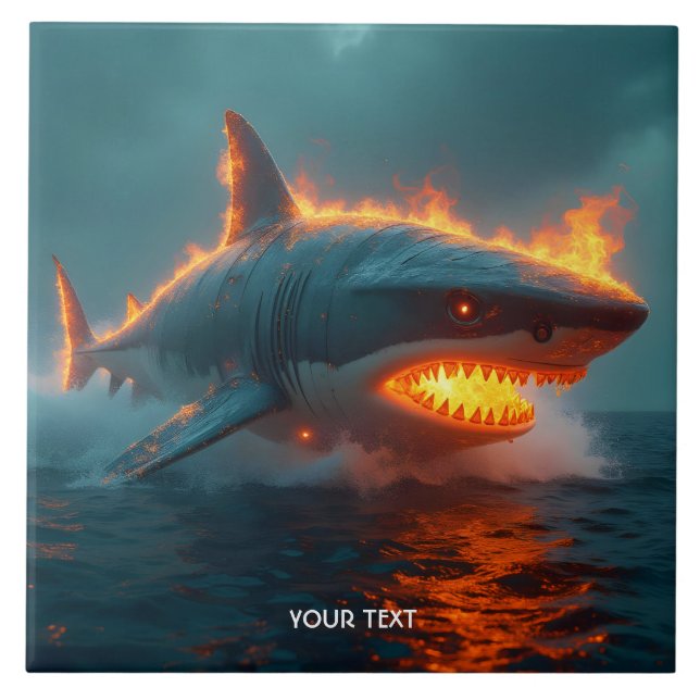 Fantasy Niedlich Fire Sharing Sea Fliese (Vorderseite)