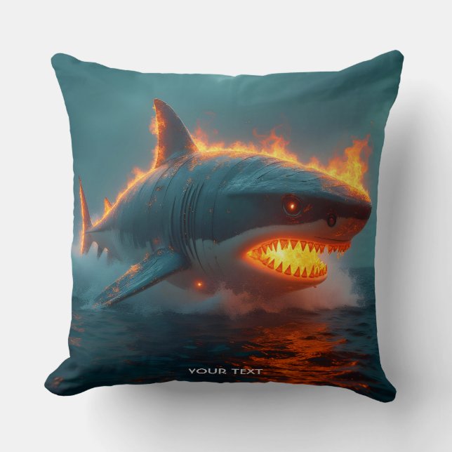 Fantasy Niedlich Fire Sharing Sea Kissen (Vorderseite)