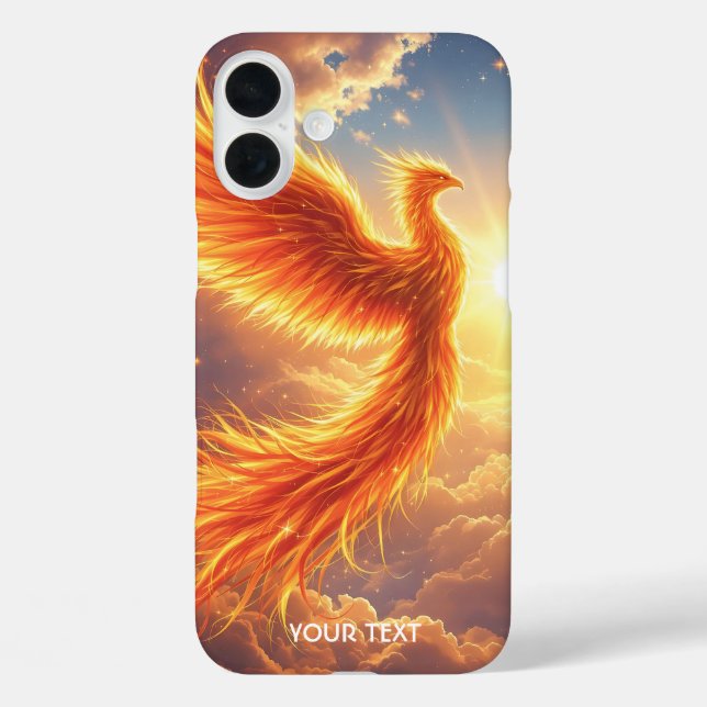Fantasy Niedlich Flaming Phoenix Steigung iPhone 16 Plus Hülle (Rückseite)