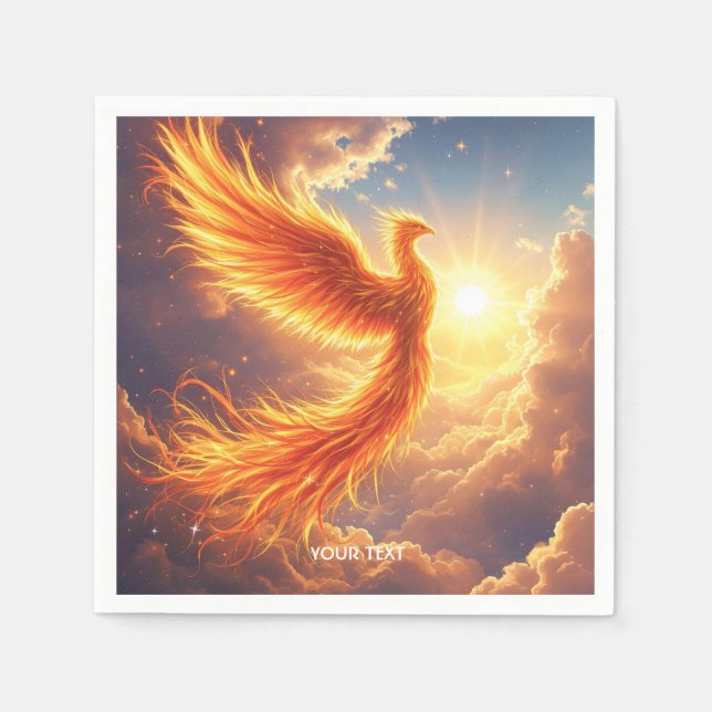 Fantasy Niedlich Flaming Phoenix Steigung Serviette (Vorderseite)