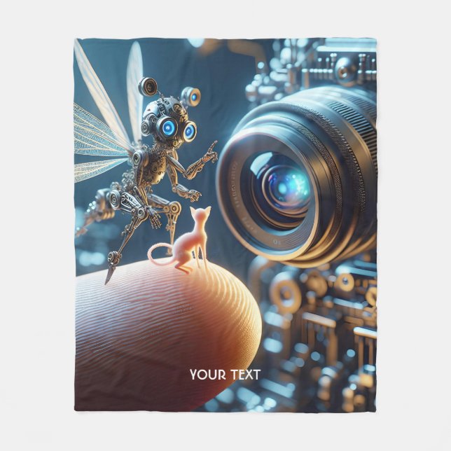 Fantasy Niedlich Fly Robot Finger Fleecedecke (Vorderseite)