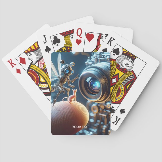Fantasy Niedlich Fly Robot Finger Spielkarten (Rückseite)