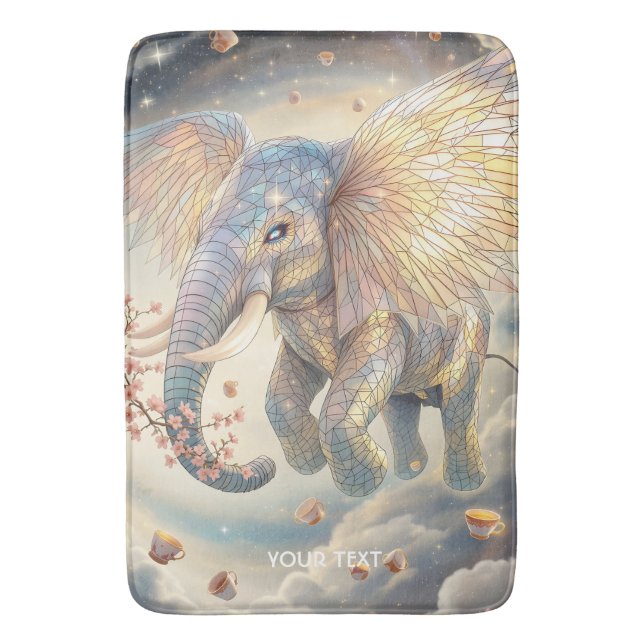 Fantasy Niedlich Flying Elephant Sakura Badematte (Vorderseite Vertikal)