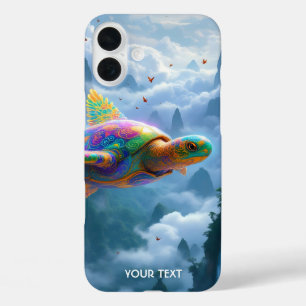 Fantasy Niedlich Flying Rainbow Turtle iPhone 16 Plus Hülle