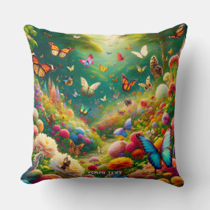 Fantasy Niedlich Forest Blume Schmetterlinge Kissen