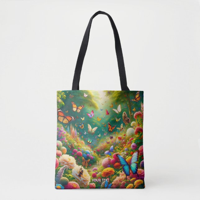 Fantasy Niedlich Forest Blume Schmetterlinge Tasche (Vorderseite)