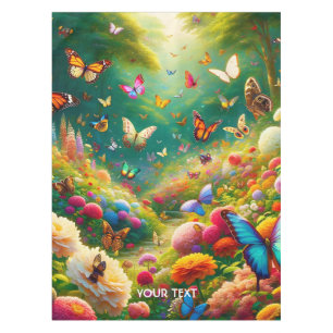 Fantasy Niedlich Forest Blume Schmetterlinge Tischdecke