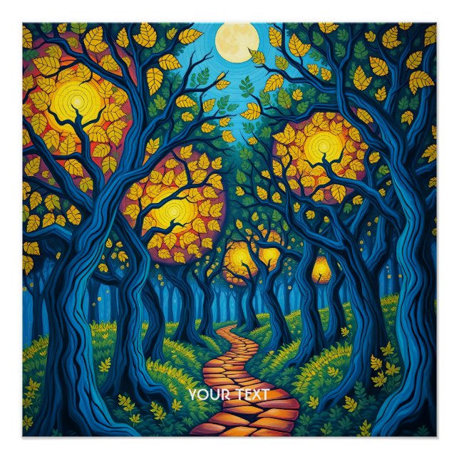 Fantasy Niedlich Forest Orange Road Poster (Vorderseite)