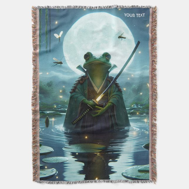Fantasy Niedlich Frog Samurai Katana Decke (Vorderseite Vertikal)