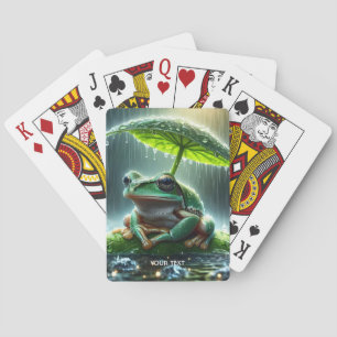 Fantasy Niedlich Frosch Leaf Umbrella Spielkarten