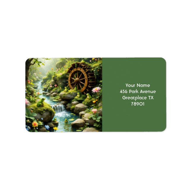 Fantasy Niedlich Froschwald Adressaufkleber (Vorne)
