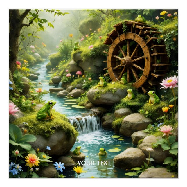 Fantasy Niedlich Froschwald Poster (Vorderseite)