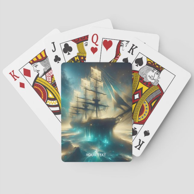 Fantasy Niedlich Ghost Sea Ship Spielkarten (Rückseite)