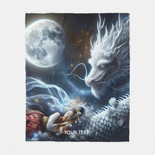 Fantasy Niedlich Girl Dragon Moon Fleecedecke