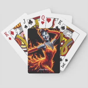 Fantasy Niedlich Girl Fire Dress Spielkarten