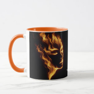 Fantasy Niedlich Girl Flames Feuer Tasse