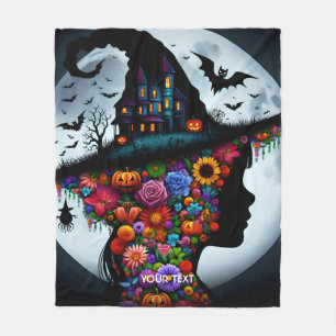 Fantasy Niedlich Girl Hexe Halloween Fleecedecke