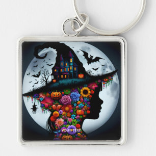 Fantasy Niedlich Girl Hexe Halloween Schlüsselanhänger