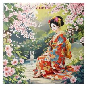 Fantasy Niedlich Girl Kimono Sakura Fliese