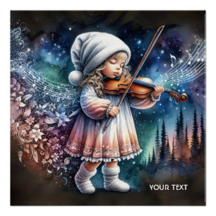 Fantasy Niedlich Girl Music Violin Poster