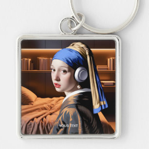 Fantasy Niedlich Girl Pearl Kopfhörer Schlüsselanhänger
