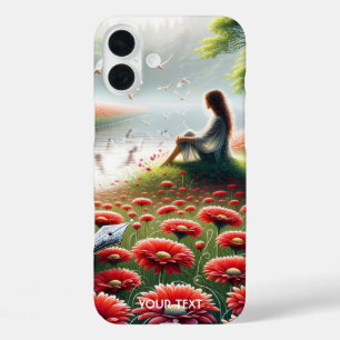 Fantasy Niedlich Girl Red Blume iPhone 16 Plus Hülle