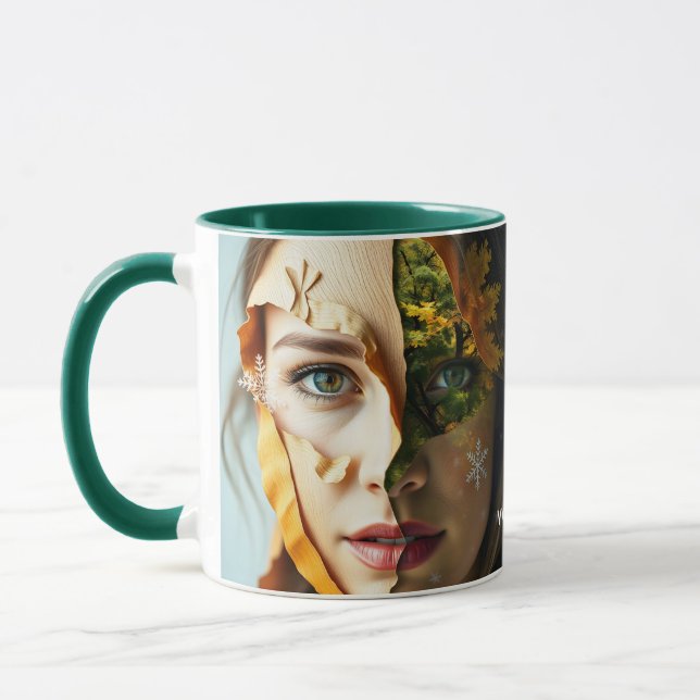 Fantasy Niedlich Girl Tree Landschaft Tasse (Links)