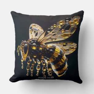 Fantasy Niedlich Glass Yellow Black Bee Kissen