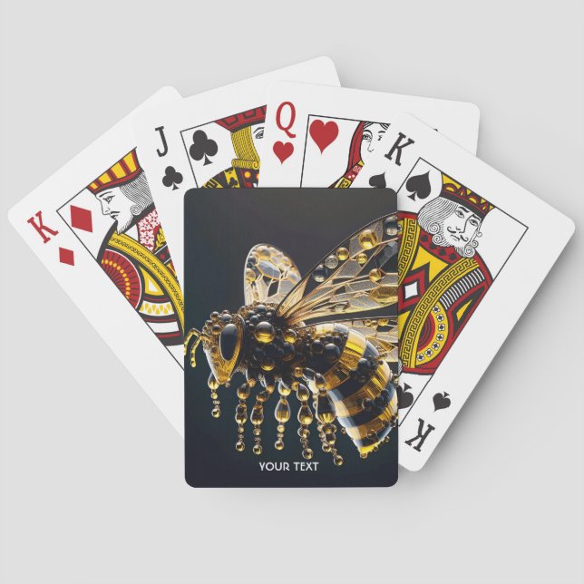 Fantasy Niedlich Glass Yellow Black Bee Spielkarten (Rückseite)