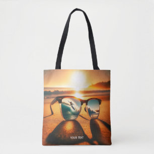 Fantasy Niedlich Glasses Sunset Beach Tasche