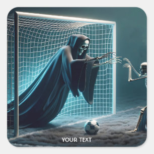 Fantasy Niedlich Goalkeeper Ball Field Quadratischer Aufkleber