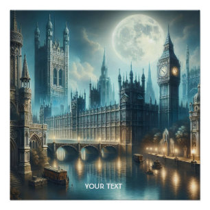 Fantasy Niedlich Gothic London Night Poster
