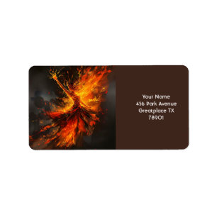 Fantasy Niedlich Grand Flames Flamenco Adressaufkleber